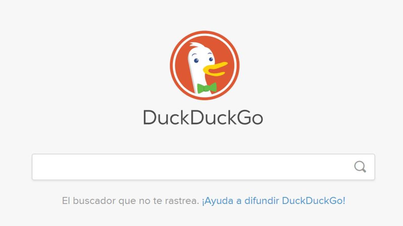 Pantalla principal de Duckduckgo